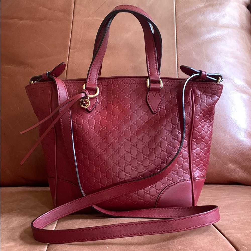 ❤️💋Beautiful Red Leather Gucci Guccissima Bree Bag💋❤️